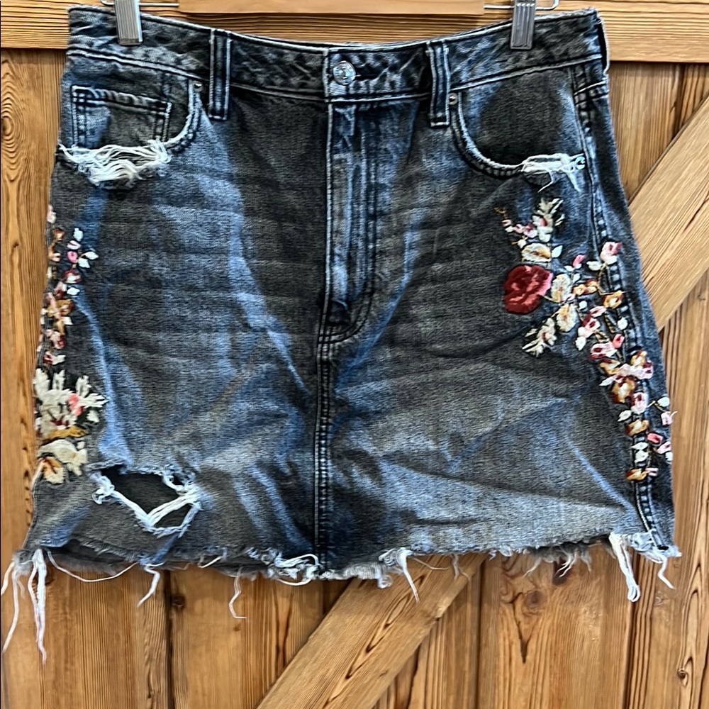Abercrombie & Fitch Blue Embellished Mini Skirt Casual